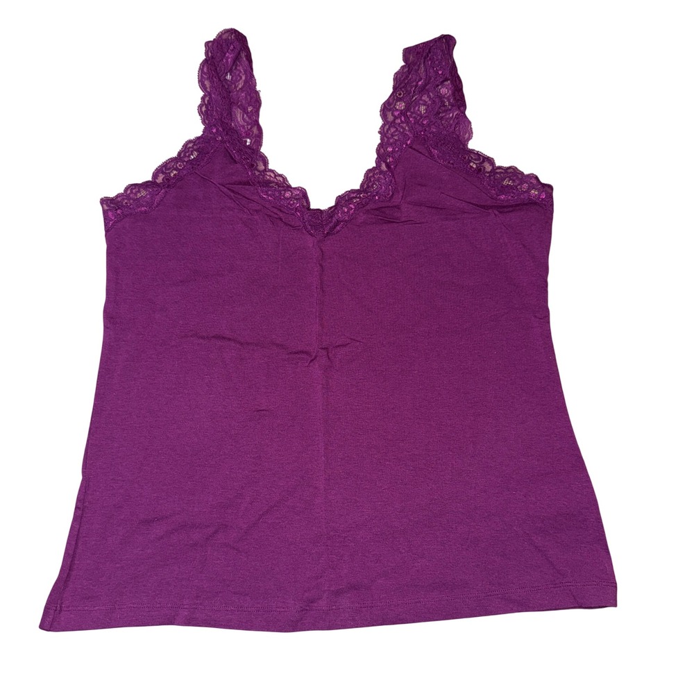 Covington Essentials Lace Cami Tank Large Purple teal Black 3 Pack one NWT